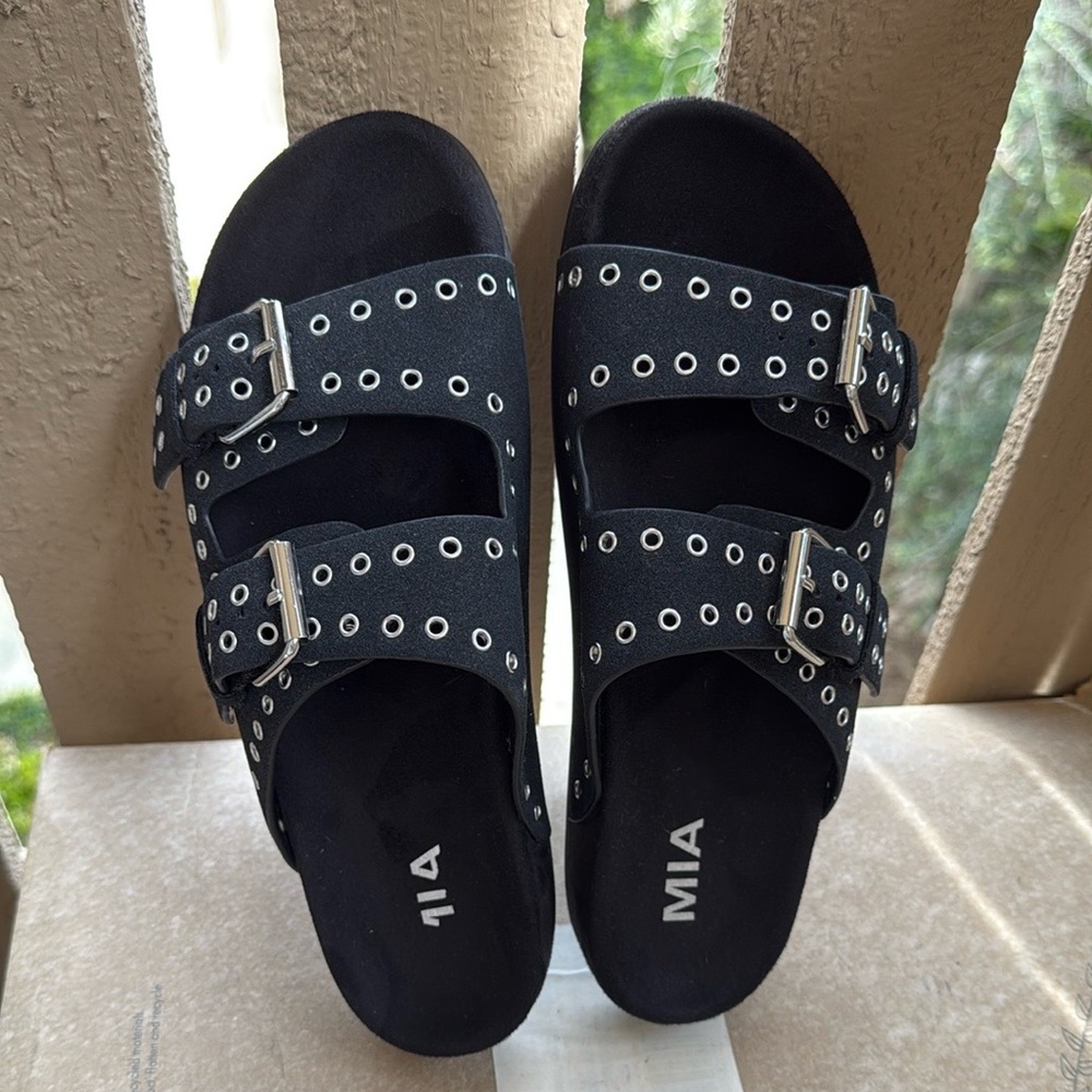 MIA Black Studded Sandals